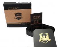 Комплект зажигалки хамелеон бензиновая под нанесение золотистая Зорро Zorro аналог легендарной зажигалке Zippo