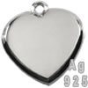 295-05 подвески серебряные в виде сердца оптом заготовки. Серебро 925 пробы