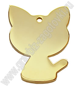 Загатовка медальон, жетон, адресник в виде кошечки для животных, кошек, котят